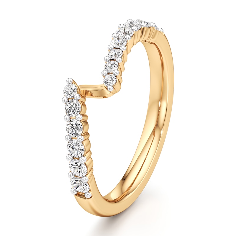 Main Image 4 of J'Lure Lab-Grown Diamond Contour Wedding Band 3/8 ct tw 18K Yellow Gold