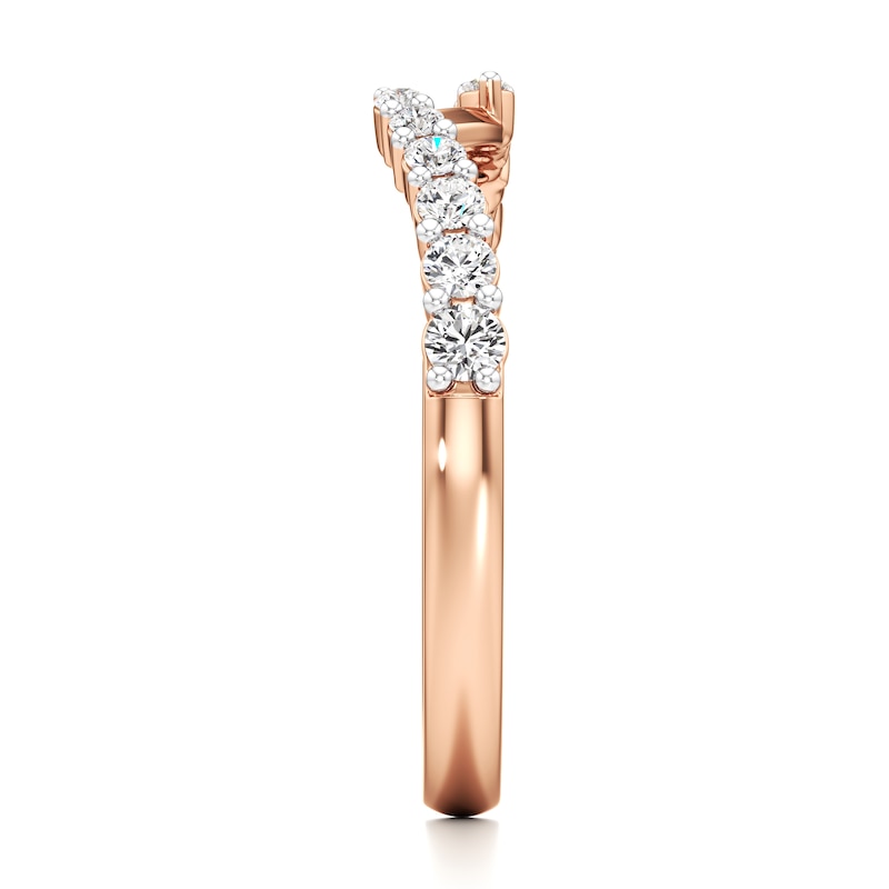 Main Image 3 of J'Lure Lab-Grown Diamond Contour Wedding Band 1/3 ct tw 18K Rose Gold