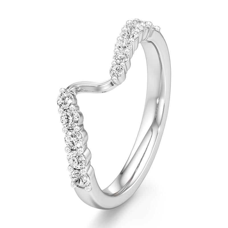 Main Image 4 of J'Lure Lab-Grown Diamond Contour Wedding Band 3/8 ct tw 18K White Gold