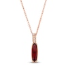 Thumbnail Image 1 of Le Vian Silhouette Elongated Cushion-Cut Natural Garnet Necklace 1/8 ct tw Diamonds 14K Strawberry Gold 19"