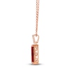 Thumbnail Image 2 of Le Vian Silhouette Elongated Cushion-Cut Natural Garnet Necklace 1/8 ct tw Diamonds 14K Strawberry Gold 19"