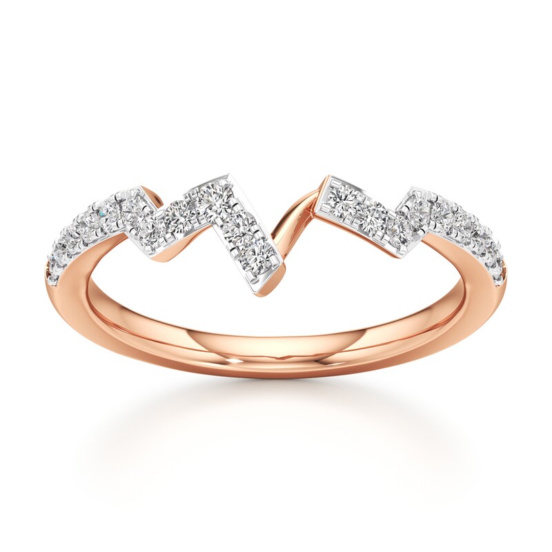 Main Image 1 of J'Lure Lab-Grown Diamond Angled Contour Wedding Band 1/4 ct tw 18K Rose Gold