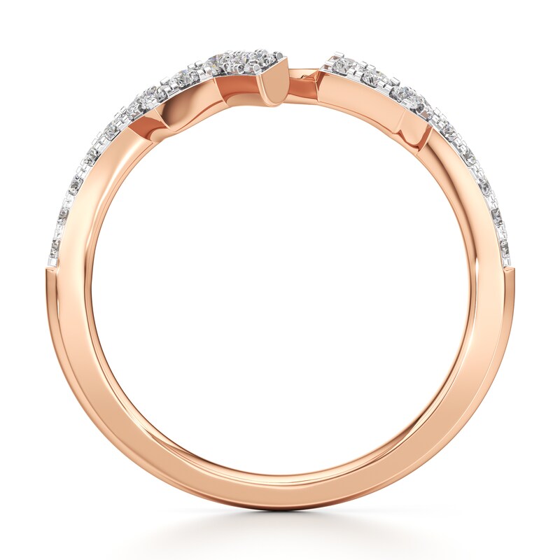 Main Image 2 of J'Lure Lab-Grown Diamond Angled Contour Wedding Band 1/4 ct tw 18K Rose Gold