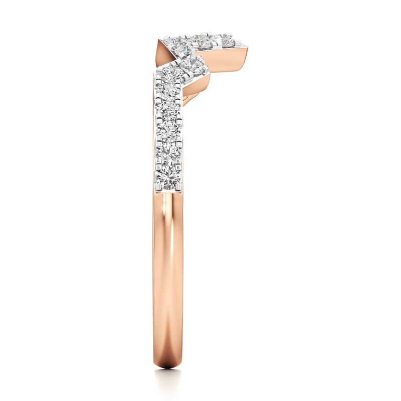Main Image 3 of J'Lure Lab-Grown Diamond Angled Contour Wedding Band 1/4 ct tw 18K Rose Gold