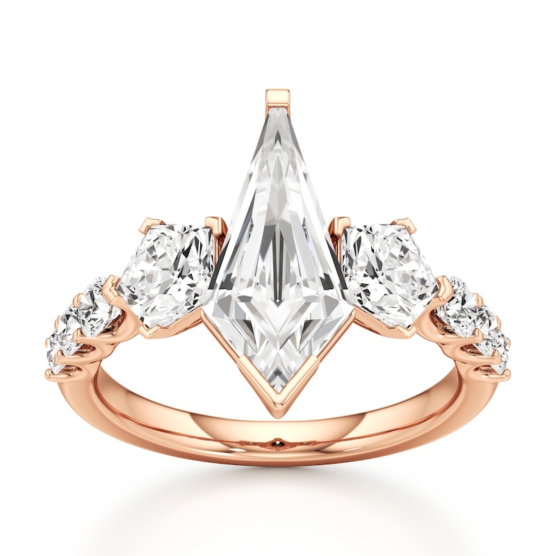 Main Image 1 of J'Lure Kite Step-Cut Lab-Grown Diamond Engagement Ring 3-1/2 ct tw 18K Rose Gold