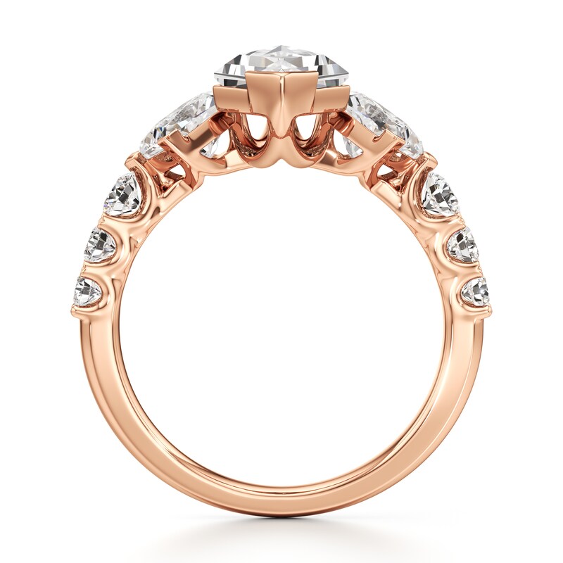 Main Image 2 of J'Lure Kite Step-Cut Lab-Grown Diamond Engagement Ring 3-1/2 ct tw 18K Rose Gold