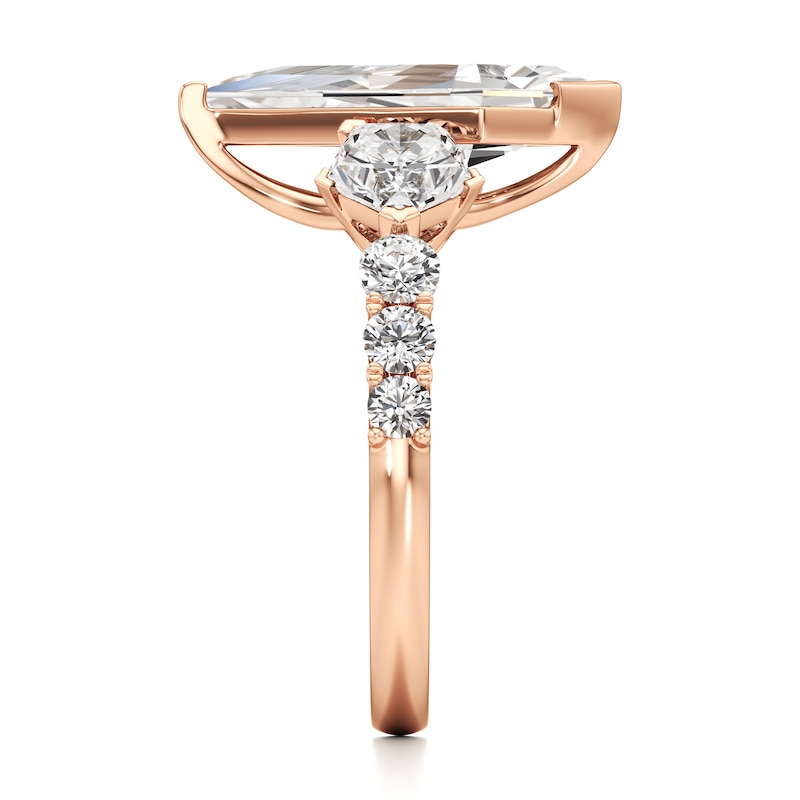 Main Image 3 of J'Lure Kite Step-Cut Lab-Grown Diamond Engagement Ring 3-1/2 ct tw 18K Rose Gold