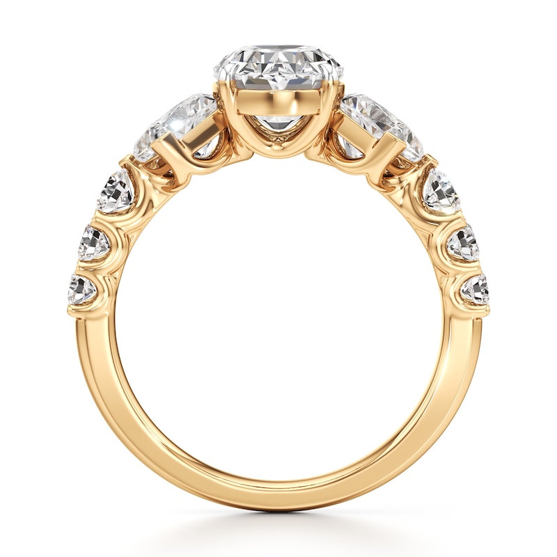 Main Image 2 of J'Lure Oval Step-Cut Lab-Grown Diamond Engagement Ring 3-1/2 ct tw 18K Yellow Gold