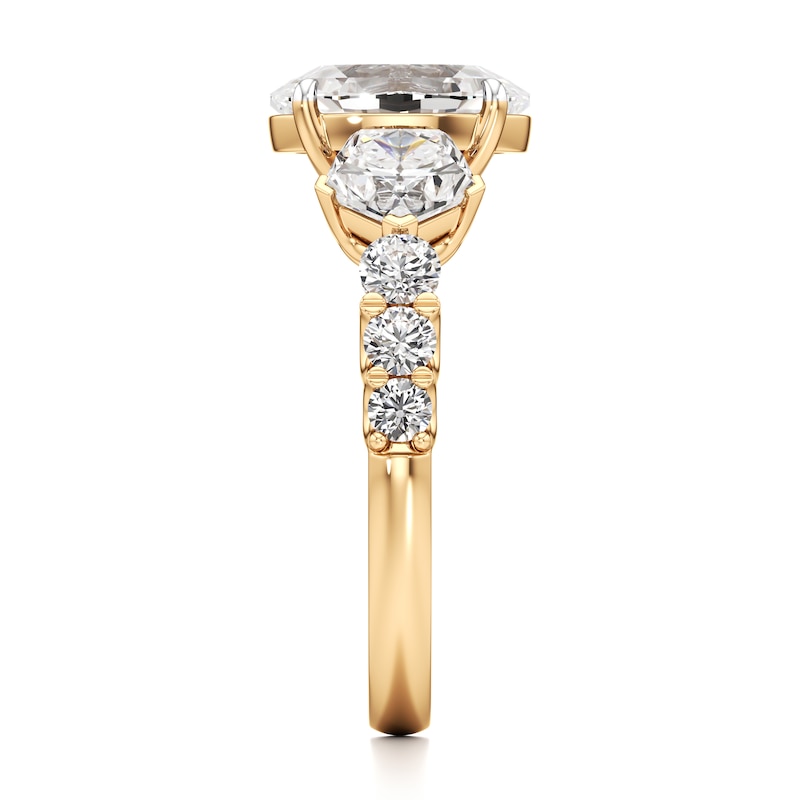 Main Image 3 of J'Lure Oval Step-Cut Lab-Grown Diamond Engagement Ring 3-1/2 ct tw 18K Yellow Gold