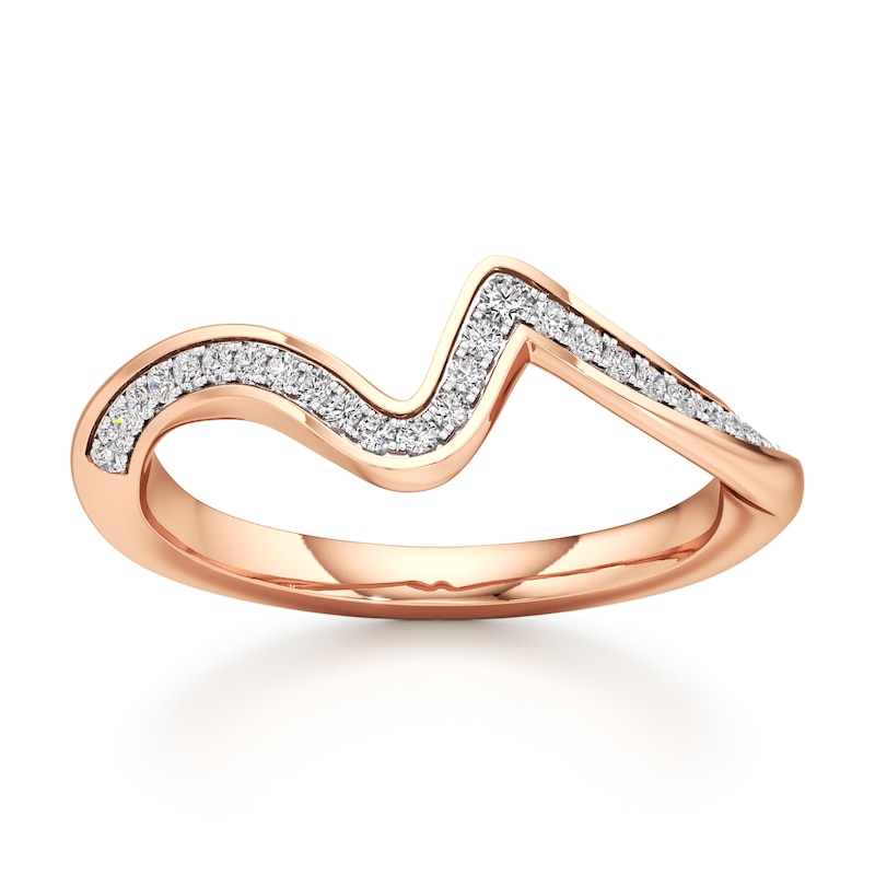 Main Image 1 of J'Lure Lab-Grown Diamond Contour Wedding Band 1/6 ct tw 18K Rose Gold