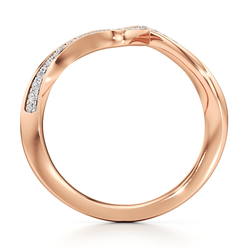 Main Image 2 of J'Lure Lab-Grown Diamond Contour Wedding Band 1/6 ct tw 18K Rose Gold