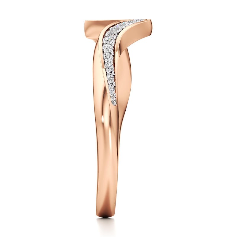 Main Image 3 of J'Lure Lab-Grown Diamond Contour Wedding Band 1/6 ct tw 18K Rose Gold