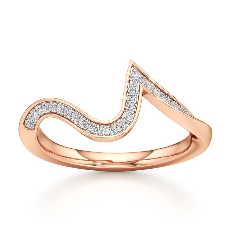 Main Image 1 of J'Lure Lab-Grown Diamond Contour Wedding Band 1/6 ct tw 18K Rose Gold