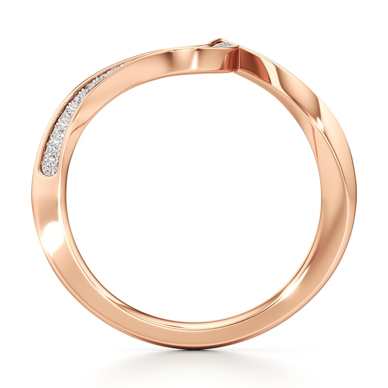 Main Image 2 of J'Lure Lab-Grown Diamond Contour Wedding Band 1/6 ct tw 18K Rose Gold