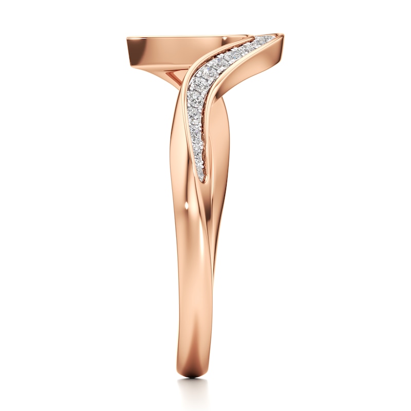 Main Image 3 of J'Lure Lab-Grown Diamond Contour Wedding Band 1/6 ct tw 18K Rose Gold