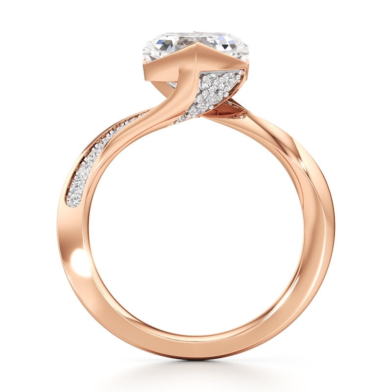 Main Image 2 of J'Lure Hexagon Brilliant-Cut Lab-Grown Diamond Bypass Engagement Ring 3-1/4 ct tw 18K Rose Gold
