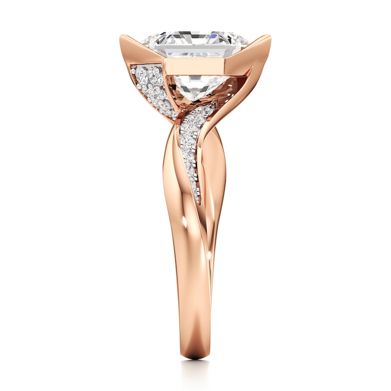 Main Image 3 of J'Lure Hexagon Brilliant-Cut Lab-Grown Diamond Bypass Engagement Ring 3-1/4 ct tw 18K Rose Gold