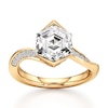 Thumbnail Image 1 of J'Lure Hexagon Step-Cut Lab-Grown Diamond Bypass Engagement Ring 3-1/4 ct tw 18K Yellow Gold