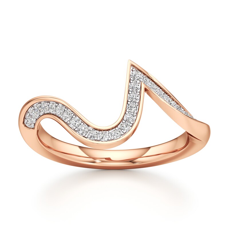 Main Image 1 of J'Lure Lab-Grown Diamond Contour Wedding Band 1/5 ct tw 18K Rose Gold