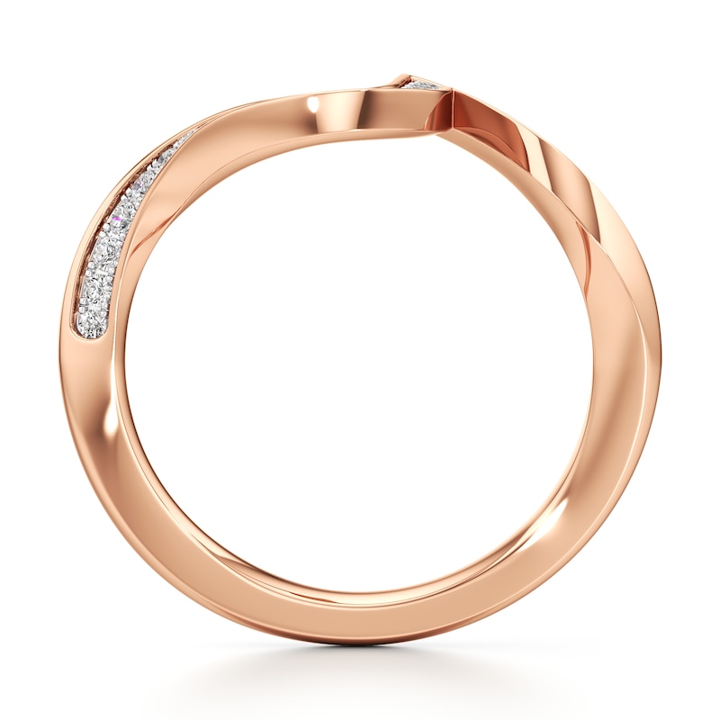 Main Image 2 of J'Lure Lab-Grown Diamond Contour Wedding Band 1/5 ct tw 18K Rose Gold