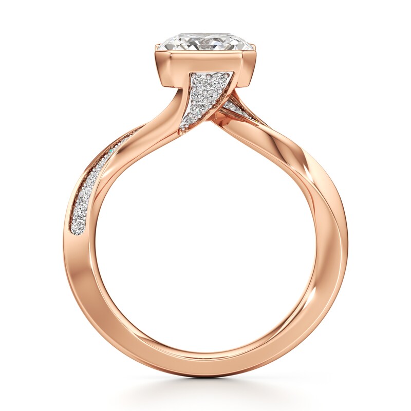 Main Image 2 of J'Lure Radiant Brilliant-Cut Lab-Grown Diamond Bypass Engagement Ring 3-1/4 ct tw 18K Rose Gold