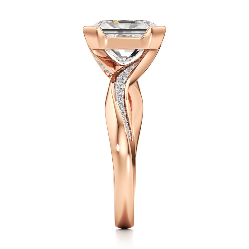 Main Image 3 of J'Lure Radiant Brilliant-Cut Lab-Grown Diamond Bypass Engagement Ring 3-1/4 ct tw 18K Rose Gold