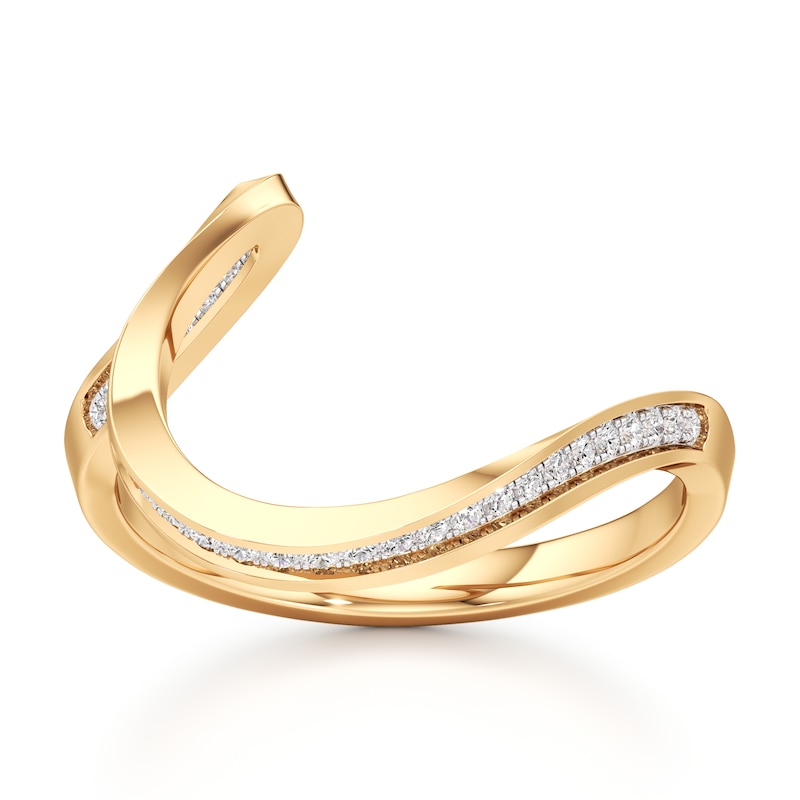 Main Image 1 of J'Lure Lab-Grown Diamond Contour Wedding Band 1/6 ct tw 18K Yellow Gold