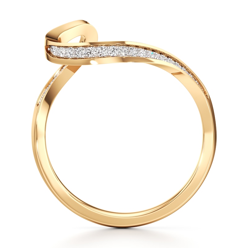 Main Image 2 of J'Lure Lab-Grown Diamond Contour Wedding Band 1/6 ct tw 18K Yellow Gold
