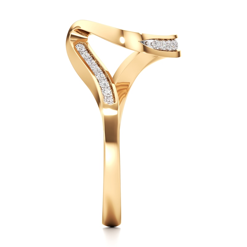 Main Image 3 of J'Lure Lab-Grown Diamond Contour Wedding Band 1/6 ct tw 18K Yellow Gold