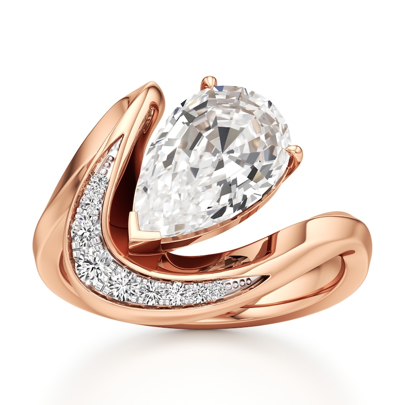 Main Image 1 of J'Lure Pear Step-Cut Lab-Grown Diamond Engagement Ring 3 ct tw 18K Rose Gold