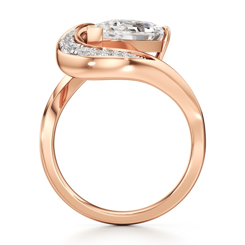 Main Image 2 of J'Lure Pear Step-Cut Lab-Grown Diamond Engagement Ring 3 ct tw 18K Rose Gold