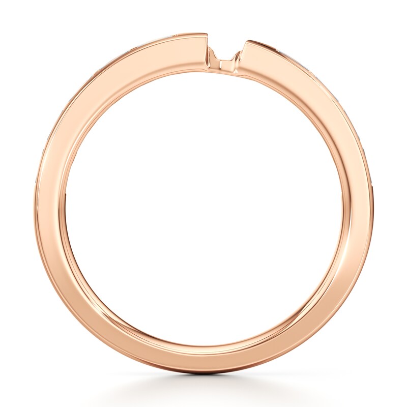 Main Image 2 of J'Lure Baguette-Cut Lab-Grown Diamond Contour Wedding Band 3/8 ct tw 18K Rose Gold