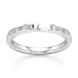 J'Lure Baguette-Cut Lab-Grown Diamond Contour Wedding Band 3/8 ct tw 18K White Gold