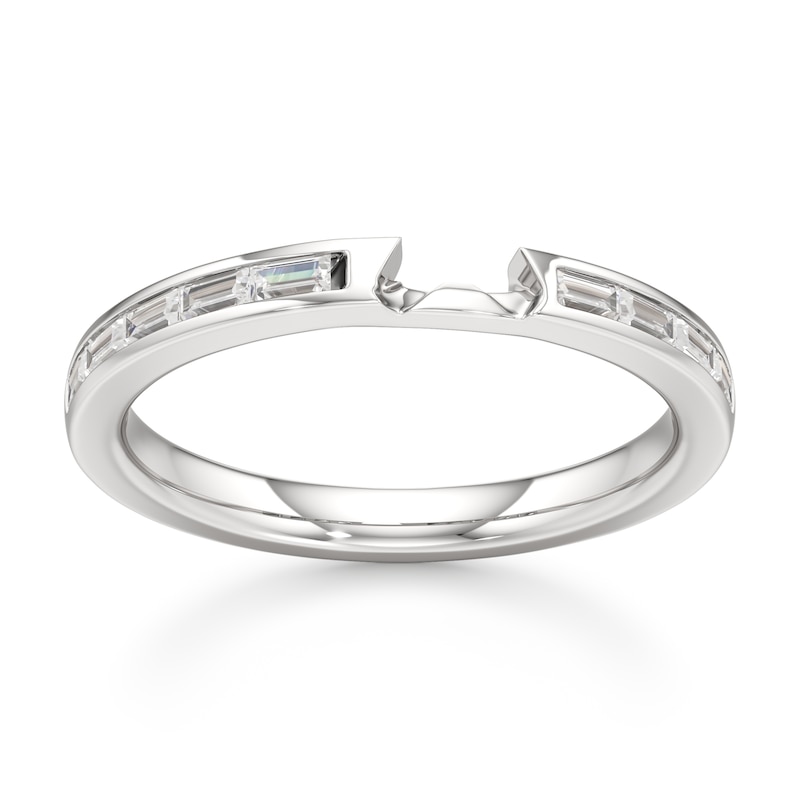 Main Image 1 of J'Lure Baguette-Cut Lab-Grown Diamond Contour Wedding Band 3/8 ct tw 18K White Gold