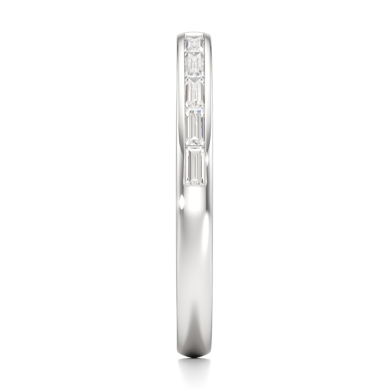 Main Image 3 of J'Lure Baguette-Cut Lab-Grown Diamond Contour Wedding Band 3/8 ct tw 18K White Gold