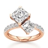 Thumbnail Image 1 of J'Lure Square-Emerald Step-Cut Two-Stone Lab-Grown Diamond Engagement Ring 4-5/8 ct tw 18K Rose Gold
