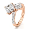 Thumbnail Image 4 of J'Lure Square-Emerald Step-Cut Two-Stone Lab-Grown Diamond Engagement Ring 4-5/8 ct tw 18K Rose Gold