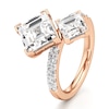 Thumbnail Image 4 of J'Lure Carre Step-Cut Two-Stone Lab-Created Diamond Engagement Ring 4-5/8 ct tw 18K Rose Gold