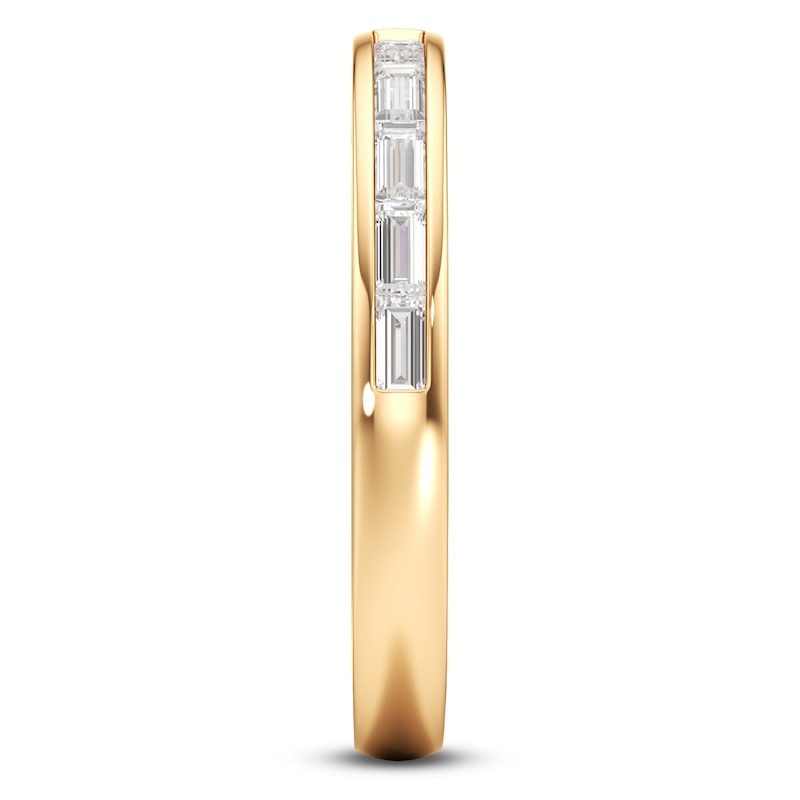 Main Image 3 of J'Lure Baguette-Cut Lab-Grown Diamond Contour Wedding Band 3/8 ct tw 18K Yellow Gold