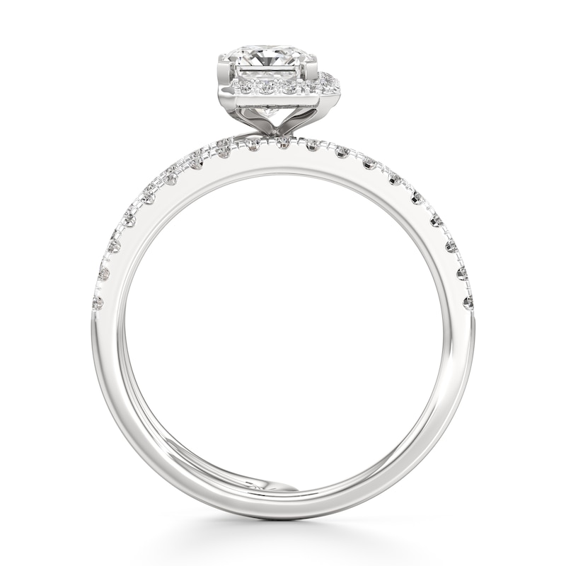 Main Image 2 of J'Lure Radiant Brilliant-Cut Lab-Grown Diamond Spiral Engagement Ring 1-3/8 ct tw 18K White Gold