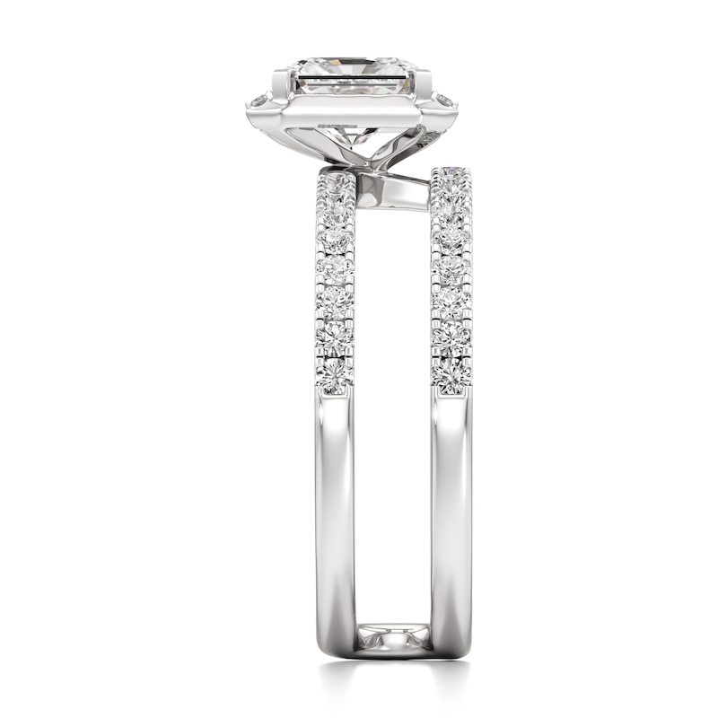 Main Image 3 of J'Lure Radiant Brilliant-Cut Lab-Grown Diamond Spiral Engagement Ring 1-3/8 ct tw 18K White Gold