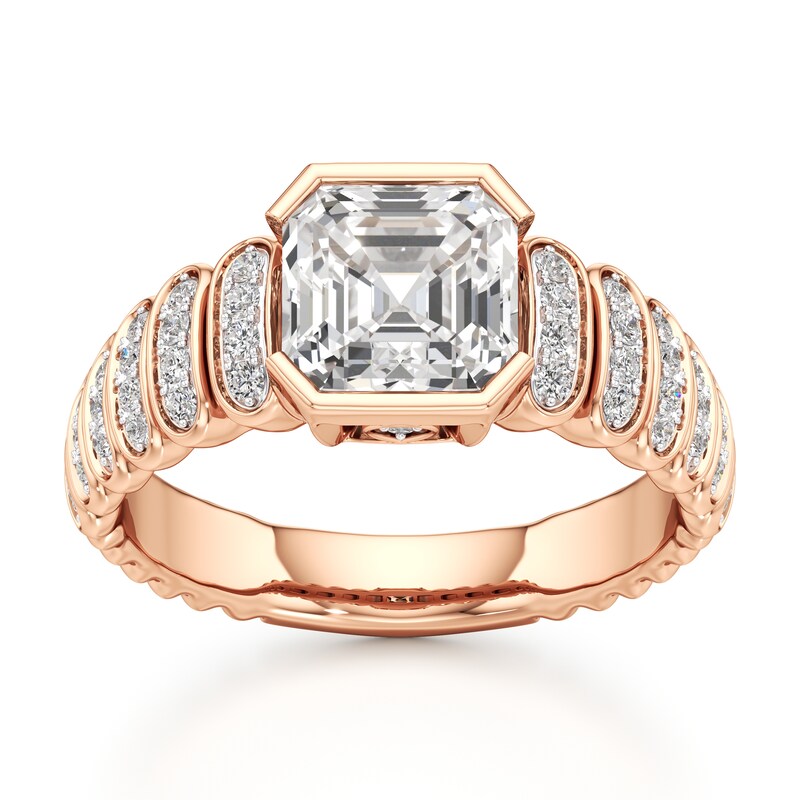Main Image 1 of J'Lure Square-Emerald Step-Cut Lab-Grown Diamond Engagement Ring 2-1/3 ct tw 18K Rose Gold