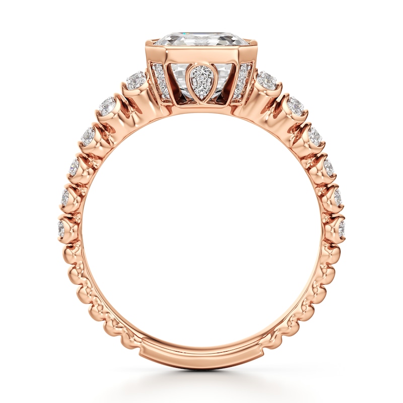 Main Image 2 of J'Lure Square-Emerald Step-Cut Lab-Grown Diamond Engagement Ring 2-1/3 ct tw 18K Rose Gold