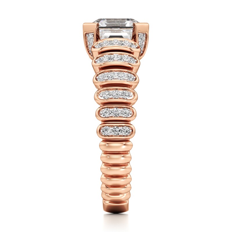 Main Image 3 of J'Lure Square-Emerald Step-Cut Lab-Grown Diamond Engagement Ring 2-1/3 ct tw 18K Rose Gold