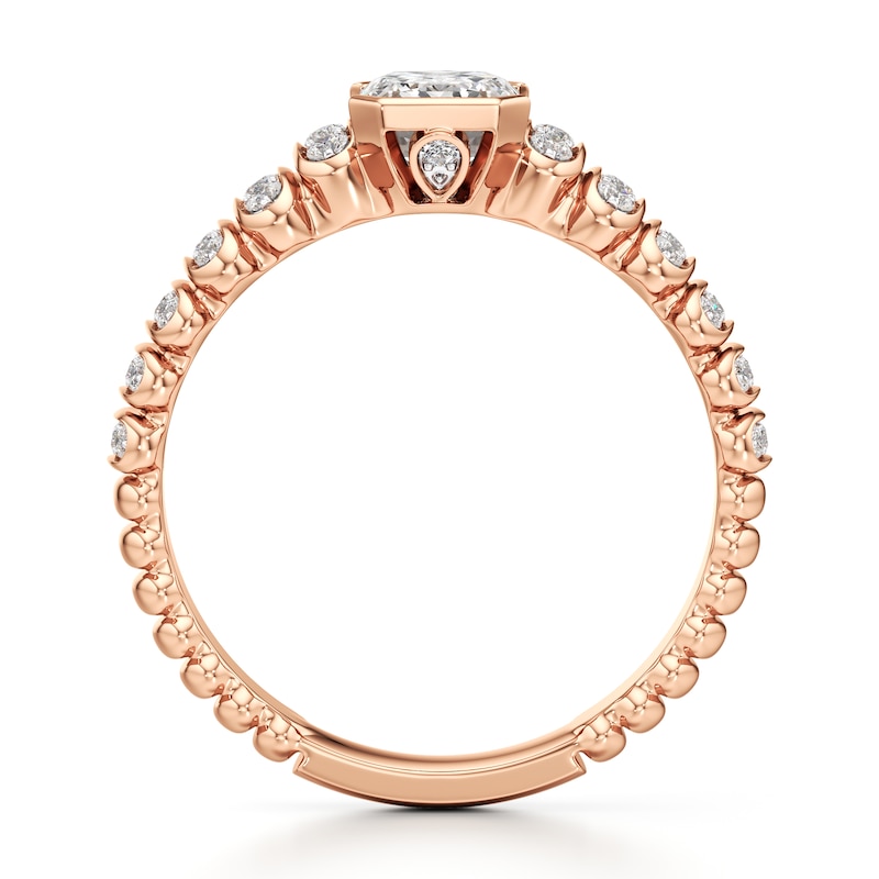 Main Image 2 of J'Lure Imperial-Emerald Step-Cut Lab-Grown Diamond Engagement Ring 1-1/4 ct tw 18K Rose Gold