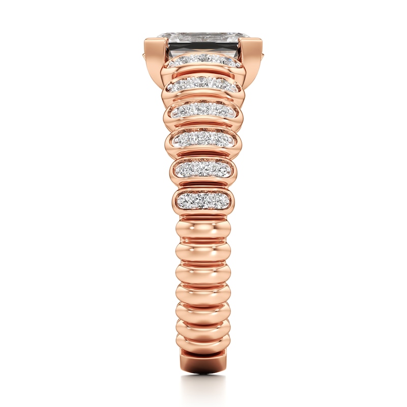 Main Image 3 of J'Lure Imperial-Emerald Step-Cut Lab-Grown Diamond Engagement Ring 1-1/4 ct tw 18K Rose Gold