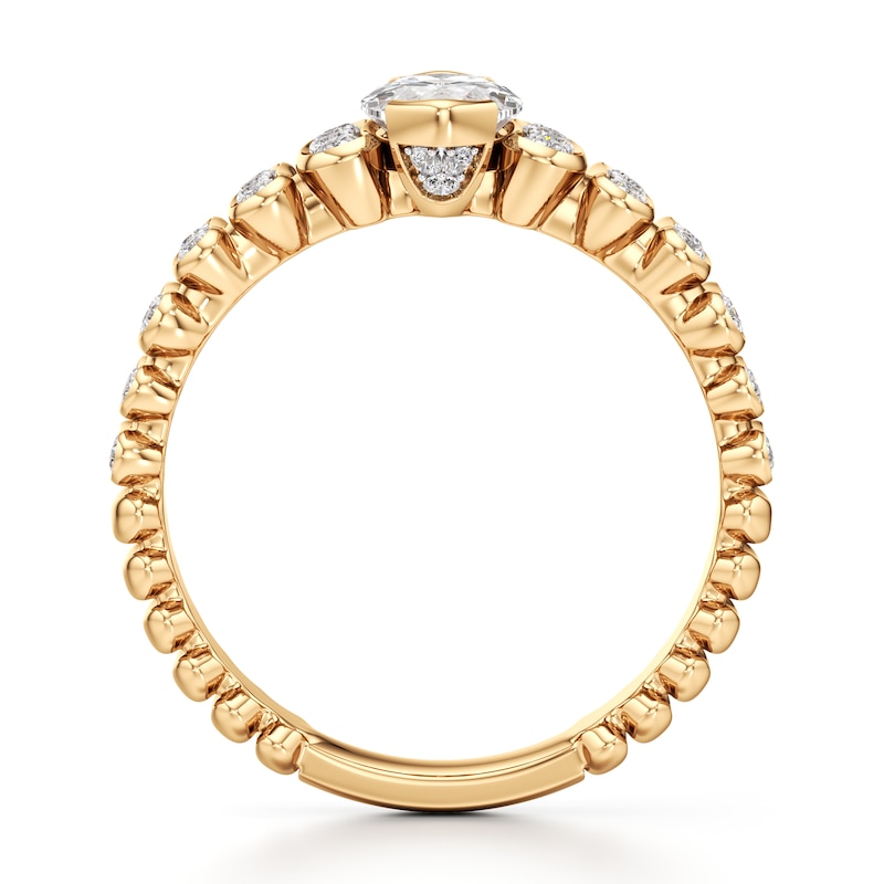 Main Image 2 of J'Lure Moval Old-Cut Lab-Grown Diamond Engagement Ring 1-1/3 ct tw 18K Yellow Gold
