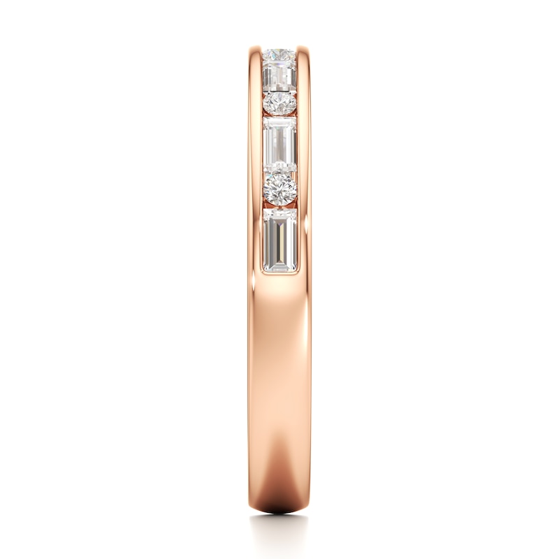 Main Image 3 of J'Lure Baguette & Round-Cut Lab-Grown Diamond Wedding Band 3/8 ct tw 18K Rose Gold