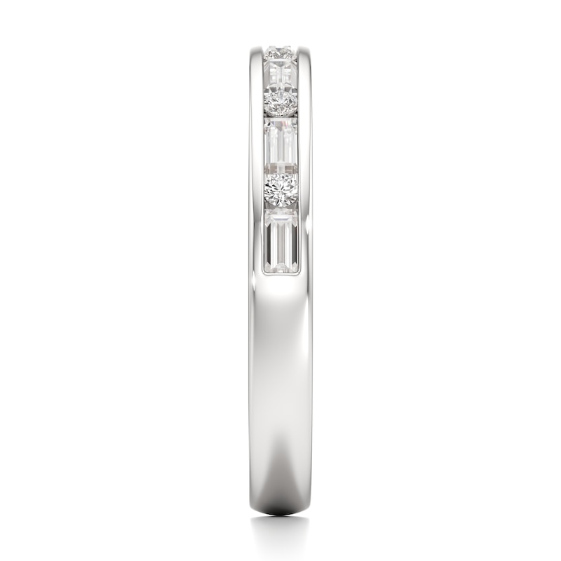Main Image 3 of J'Lure Baguette & Round-Cut Lab-Grown Diamond Wedding Band 3/8 ct tw 18K White Gold