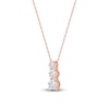 Thumbnail Image 2 of Lab-Grown Diamond Graduated Three-Stone Drop Necklace 1 ct tw 14K Rose Gold 18"